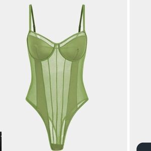 Green Sheer Bodysuit Shapewear